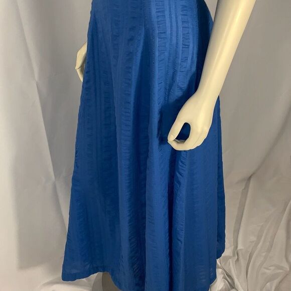 Vintage Blue Regency Handmade Puff Sleeve Empire Waist Maxi Dress Size XS - Picture 11 of 16